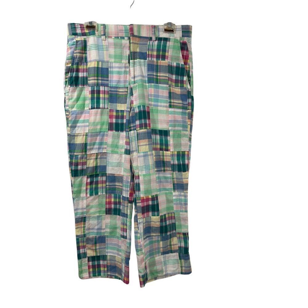 Berle Fugate’s Madras pastel patchwork women’s capris size 32R. #45-1870